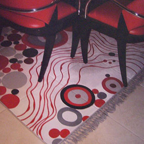 8 x 10' contemporary rug painted on tile floor. Santa Fe, Scottsdale, AZ