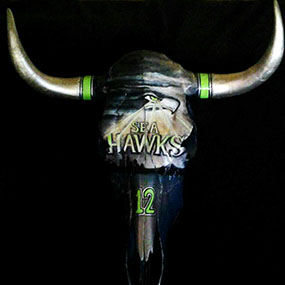 Bull skull. Seattle Seahawks 12th man